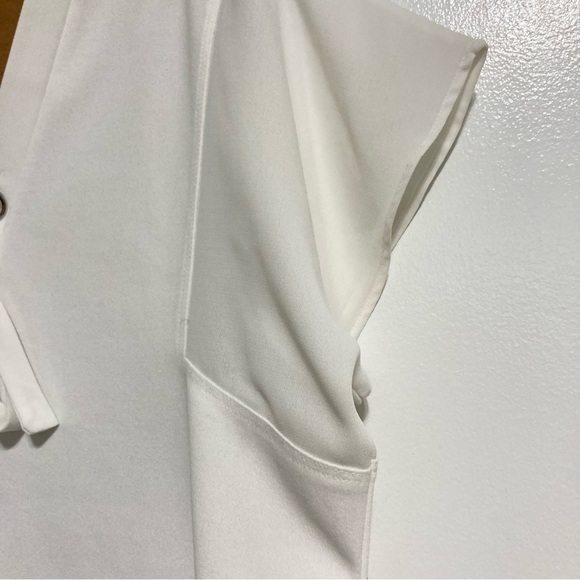 ZARA Woman Basic High Low White Tunic Short Sleeve Blouse Womens Medium - Picture 10 of 14